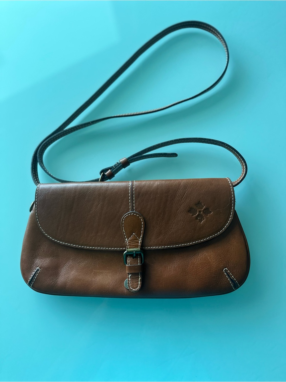 Patricia Nash Brown Leather Crossbody Shoulder Bag